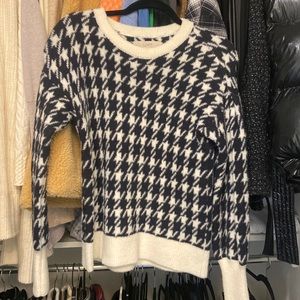 Loft black and white houndstooth sweater